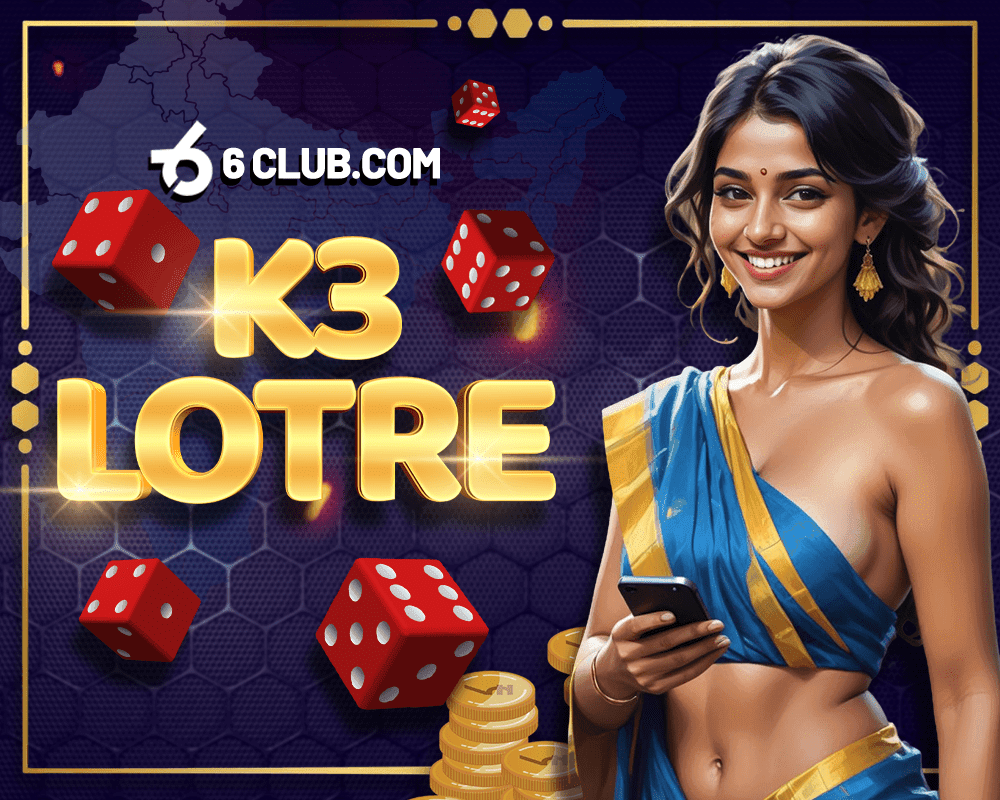 6Club K3 Lotre game with Indian woman holding smartphone, dice, and coins.